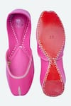 Shop NR By Nidhi Rathi Pink Leather Classic Juttis at Aza Fashions Shop_NR By Nidhi Rathi_Pink Leather Classic Juttis _at_Aza_Fashions