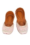 NR By Nidhi Rathi_Pink Embellished Square-toe Juttis _at_Aza_Fashions