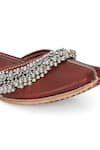 NR By Nidhi Rathi_Maroon Ghunghroo Embellished Leather Juttis _at_Aza_Fashions