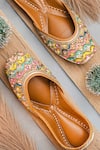 Buy_NR By Nidhi Rathi_Multi Color Multicolor Embroidered Ethnic Juttis _at_Aza_Fashions