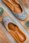 Buy_NR By Nidhi Rathi_Gray Embellished Grey Ethnic Juttis _at_Aza_Fashions