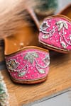 Shop_NR By Nidhi Rathi_Pink Beaded Stone Juttis 