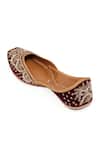 Shop_NR By Nidhi Rathi_Maroon Embellished Ethnic Juttis _Online_at_Aza_Fashions
