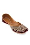 NR By Nidhi Rathi_Maroon Embellished Ethnic Juttis _at_Aza_Fashions