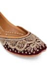 Buy_NR By Nidhi Rathi_Maroon Embellished Ethnic Juttis 