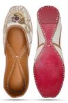 Shop_NR By Nidhi Rathi_White Designer Embroidered Flat Juttis _at_Aza_Fashions