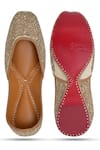 Shop_NR By Nidhi Rathi_Gold Embellished Ethnic Flat Juttis _at_Aza_Fashions