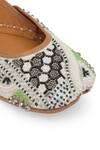 Buy_NR By Nidhi Rathi_White Embellished Ethnic Flat Juttis _Online_at_Aza_Fashions