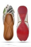 Shop_NR By Nidhi Rathi_White Embellished Ethnic Flat Juttis _at_Aza_Fashions