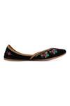 NR By Nidhi Rathi_Black Embellished Velvet Juttis _Online_at_Aza_Fashions