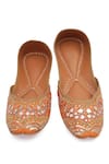 NR By Nidhi Rathi_Orange Embroidered Flat Juttis _at_Aza_Fashions