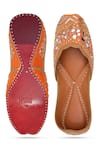 Shop_NR By Nidhi Rathi_Orange Embroidered Flat Juttis _at_Aza_Fashions