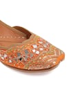Buy_NR By Nidhi Rathi_Orange Embroidered Flat Juttis 