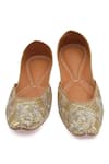 Buy_NR By Nidhi Rathi_Gold Gold-toned Embroidered Flat Juttis 