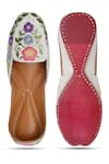 Shop_NR By Nidhi Rathi_White Handcrafted Embellished Juttis _at_Aza_Fashions