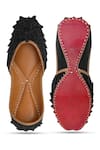 Shop_NR By Nidhi Rathi_Black Embroidered Flat Juttis _at_Aza_Fashions