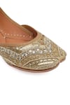 Shop NR By Nidhi Rathi Gold Gold-toned Embroidered Flat Juttis Online at Aza Fashions Shop_NR By Nidhi Rathi_Gold Gold-toned Embroidered Flat Juttis _Online_at_Aza_Fashions