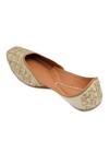 Buy_NR By Nidhi Rathi_Gold Handcrafted Embroidered Leather Juttis _Online_at_Aza_Fashions