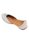 Buy_NR By Nidhi Rathi_White Handcrafted Embroidered Leather Juttis _Online_at_Aza_Fashions
