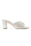 PEHRA_Silver Embroidery Block Heels _Online_at_Aza_Fashions