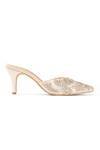 PEHRA_Beige Embroidery, Beads, Sequins Stiletto Heels _Online_at_Aza_Fashions