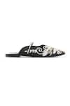 PEHRA_Black One Side Embroidered Flats _Online_at_Aza_Fashions