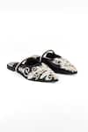 Buy_PEHRA_Black One Side Embroidered Flats _Online_at_Aza_Fashions