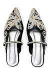 Shop_PEHRA_Black One Side Embroidered Flats _at_Aza_Fashions