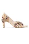 PEHRA_Beige Beads, Sequins Cutwork Beaded Stiletto Heels _Online_at_Aza_Fashions