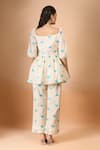 Shop_Naintara Bajaj_Off White Cotton Embroidery Round Neck Monarch Butterfly Pant Co-ord Set _at_Aza_Fashions