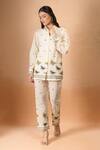 Buy Naintara Bajaj Off White Cotton Embroidery Collared Butterfly Co-ord Set Online at Aza Fashions Buy_Naintara Bajaj_Off White Cotton Embroidery Collared Butterfly Co-ord Set _Online_at_Aza_Fashions