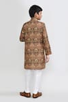 Shop_Petite Pomme_Multi Color Cotton, Silk Multicolour Printed Kurta And White Pant Set _at_Aza_Fashions