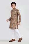 Shop_Petite Pomme_Multi Color Cotton, Silk Multicolour Printed Kurta And White Pant Set _Online_at_Aza_Fashions