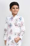 Petite Pomme_White Cotton, Silk Embroidery Full Kurta And Pant Set _at_Aza_Fashions