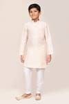 Buy_Arihant Rai Sinha_Cream Cotton Printed Kurta And White Pant Set _Online_at_Aza_Fashions