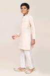 Shop_Arihant Rai Sinha_Cream Cotton Printed Kurta And White Pant Set _Online_at_Aza_Fashions