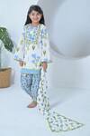 Buy_The Plum Bum_White Cotton Lace Designer Kurti And Salwar Set _at_Aza_Fashions
