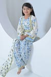 Shop_The Plum Bum_White Cotton Lace Designer Kurti And Salwar Set _at_Aza_Fashions