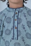 Buy_The Plum Bum_Blue Cotton Embroidery Threadwork Kurta Set _Online_at_Aza_Fashions