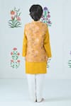 Shop_The Plum Bum_Yellow Chanderi, Cotton Floral Nehru Jacket Set _at_Aza_Fashions