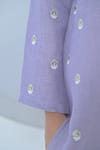 Buy_The Plum Bum_Purple Linen Embroidery Kurta Set _Online_at_Aza_Fashions