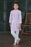 Buy_The Plum Bum_Ivory Cotton Floral Print Kurta Set _at_Aza_Fashions