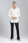 Buy_Dhruv Kapoor_White Embroidery Collared Bouquet Oversized Shirt _Online_at_Aza_Fashions