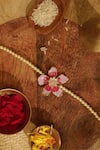 Shop_Floristaa By Mahek_Pink Rhinestones, Pearls Kiyana Rakhi Lumba Set _at_Aza_Fashions