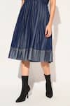 Buy_Linetribe__Blue Denim Embroidery Round Neck Corvus Dress 