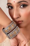 Shop_Anana_Gold Plated Two Tone Designer Kada _at_Aza_Fashions