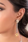 Anana_Gold Plated Two Tone Floral Necklace And Earring Set _Online_at_Aza_Fashions