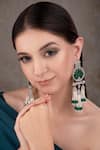 Buy_Anana_Green Beads, Pearls Beaded Designer Earrings _at_Aza_Fashions