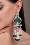 Anana_Green Beads, Pearls Beaded Designer Earrings _Online_at_Aza_Fashions