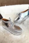 Buy_Modanta Footwear_Silver Glitter Platform Sneakers _at_Aza_Fashions